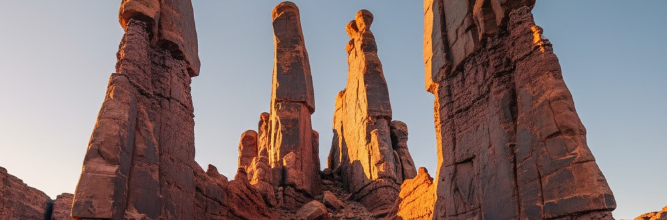 Fisher Towers in Moab: Stone Spires, Evening Light & Your Tiny Home Basecamp